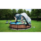 EXIT Stone pool &oslash;360x76cm with filter pump and dome - grey