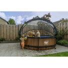 EXIT Wood pool &oslash;300x76cm with filter pump and dome - brown