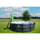 EXIT Black Leather pool ø450x122cm with filter pump - black