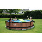 EXIT Wood pool &oslash;360x76cm with filter pump - brown