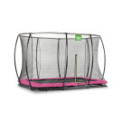 EXIT Silhouette ground trampoline 214x305cm with safety net - pink