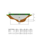 EXIT Elegant ground trampoline ø427cm with Economy safety net - green