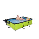 EXIT Lime pool 220x150x65cm with filter pump and dome and canopy - green