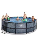 EXIT Stone pool &oslash;450x122cm with sand filter pump - grey