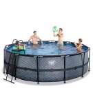 EXIT Stone pool &oslash;450x122cm with sand filter pump - grey