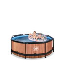 EXIT Wood pool ø244x76cm with filter pump - brown