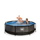 EXIT Black Wood pool &oslash;300x76cm with filter pump - black