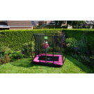 EXIT Silhouette ground trampoline 153x214cm with safety net - pink