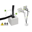 EXIT Galaxy basketball backboard for installing on ground with dunk hoop - green/black