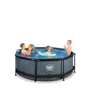 EXIT Stone pool &oslash;244x76cm with filter pump - grey