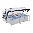 EXIT Soft Grey pool 300x200x65cm with filter pump and dome - grey
