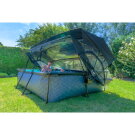 EXIT Wood pool 300x200x65cm with filter pump and dome and canopy - brown