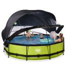 EXIT Lime pool &oslash;360x76cm with filter pump and dome and canopy - green