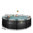 EXIT Black Leather pool ø427x122cm with sand filter pump - black