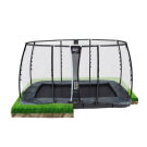 EXIT Supreme ground level trampoline 214x366cm with safety net - grey
