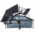 EXIT Stone pool 300x200x65cm with filter pump and dome and canopy - grey