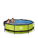 EXIT Lime pool &oslash;300x76cm with filter pump and canopy - green
