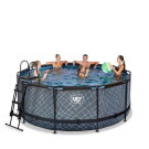 EXIT Stone pool &oslash;360x122cm with filter pump - grey