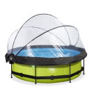 EXIT Lime pool ø300x76cm with filter pump and dome and canopy - green