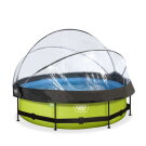 EXIT Lime pool &oslash;300x76cm with filter pump and dome - green