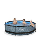 EXIT Stone pool &oslash;300x76cm with filter pump - grey