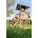 EXIT Panorama 500 wooden playhouse with slide and sandpit