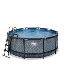EXIT Stone pool &oslash;360x122cm with sand filter pump - grey