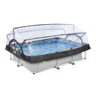 EXIT Soft Grey pool 300x200x65cm with filter pump and dome - grey