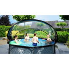 EXIT Black Wood pool &oslash;300x76cm with filter pump and dome - black