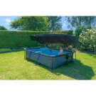 EXIT Wood pool 300x200x65cm with filter pump and canopy - brown