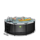 EXIT Black Leather pool ø360x122cm with filter pump - black