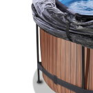 EXIT Wood pool &oslash;360x122cm with sand filter pump and dome - brown
