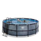 EXIT Stone pool ø427x122cm with filter pump - grey