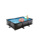 EXIT Black Wood pool 220x150x65cm with filter pump - black