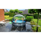 EXIT Stone pool ø300x76cm with filter pump and dome - grey
