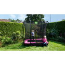 EXIT Silhouette ground trampoline 153x214cm with safety net - pink