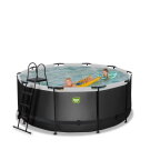 EXIT Black Leather pool ø360x122cm with sand filter pump - black