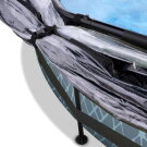 EXIT Stone pool &oslash;300x76cm with filter pump and dome and canopy - grey