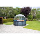 EXIT Black Leather pool ø360x122cm with sand filter pump and dome and accessory set - black