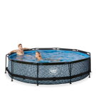 EXIT Stone pool &oslash;360x76cm with filter pump - grey