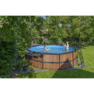 EXIT Wood pool &oslash;450x122cm with sand filter pump - brown