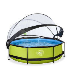 EXIT Lime pool &oslash;300x76cm with filter pump and dome - green