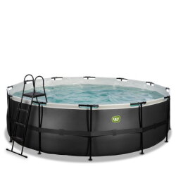 EXIT Black Leather pool ø450x122cm with filter pump - black