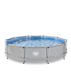 EXIT Soft Grey pool &oslash;360x76cm with filter pump - grey