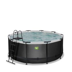 EXIT Black Leather pool &oslash;360x122cm with sand filter pump - black