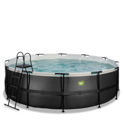 EXIT Black Leather pool &oslash;450x122cm with sand filter pump - black