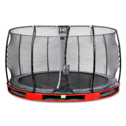 EXIT Elegant ground trampoline ø427cm with Economy safety net - red