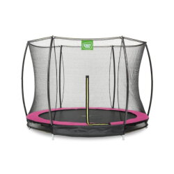 EXIT Silhouette ground trampoline ø244cm with safety net - pink