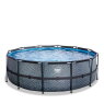 EXIT Stone pool ø427x122cm with sand filter pump - grey