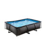 EXIT Black Wood pool 300x200x65cm with filter pump - black